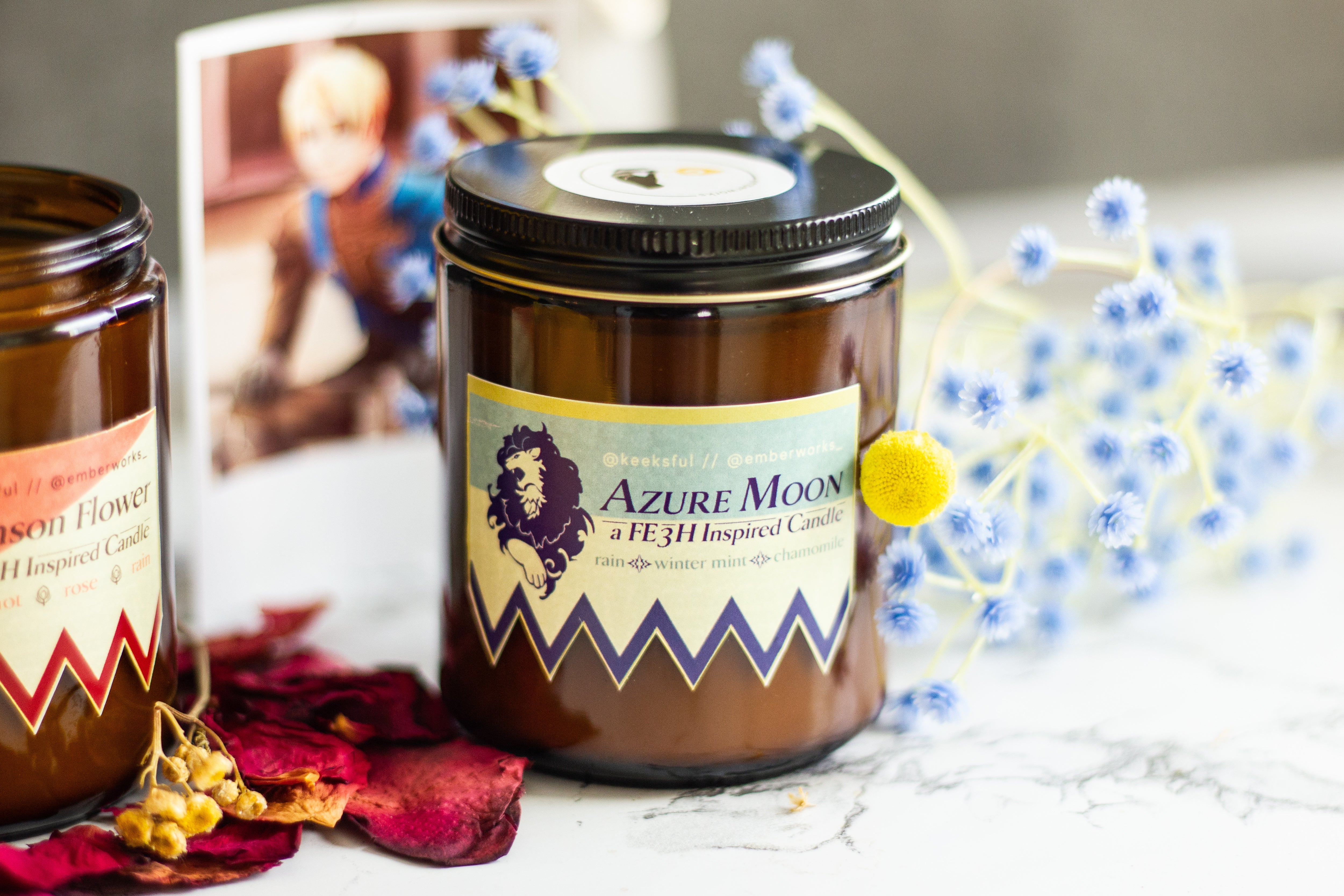 Azure Moon - Fire Emblem Inspired Candle