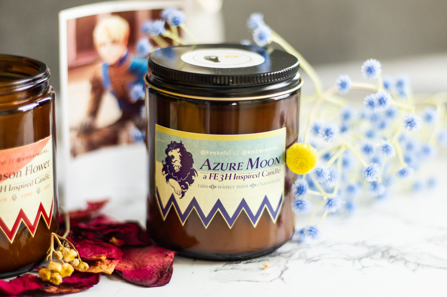 Azure Moon - Fire Emblem Inspired Candle